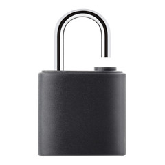Fototapeta premium Open gray padlock, isolated on white