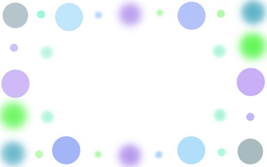 Pastel watercolor dots form a frame on a white border