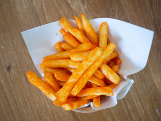 Barbecue french fries in a cup