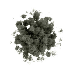 Black cloud on a white background. 3d illustration, 3d rendering.