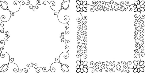 set of decorative elements for design frame