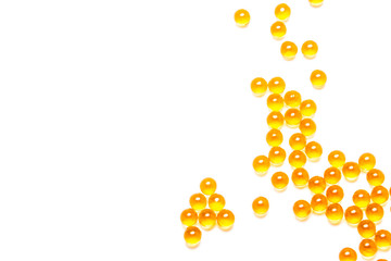 Fish oil tablets isolated on white