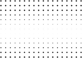 Abstract halftone dotted background. Monochrome pattern with stars.  Vector modern futuristic texture for posters, sites, business cards, postcards, labels and stickers. Design mock-up layout.