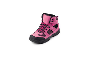 men's winter boots pink for expeditions of travel isolated the a white background