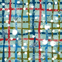 Floral Seamless Pattern. Hand Drawn. Vector Illustration.