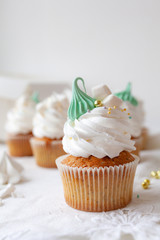cupcakes with frosting and sprinkles
