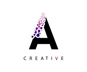 Abstract A Letter , Molecules A technology logo design.