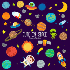 Colorful Planets with Some Cute Characters