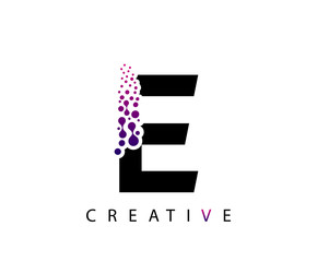 Abstract E Letter , Molecules E technology logo design.