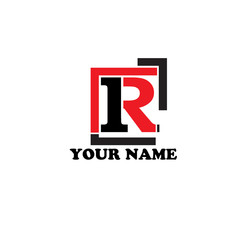R letter initial icon logo design inspiration vector template