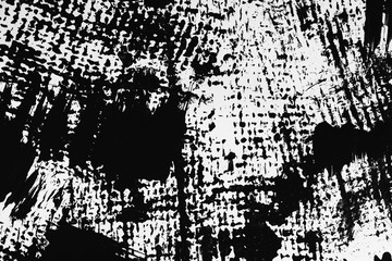 Black paint burlap patterns on a white background