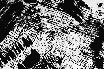 Black paint burlap patterns on a white background