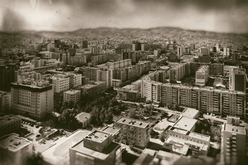 Aerial view of Ulaanbaatar, the capital of Mongolia, circa June 2019