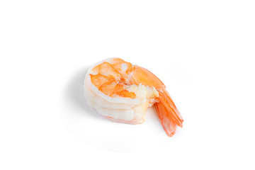 Cooked Shrimps on white background