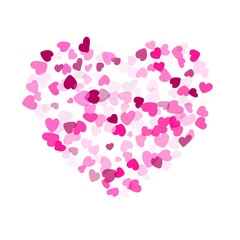 Hearts confetti flying vector background graphic design.