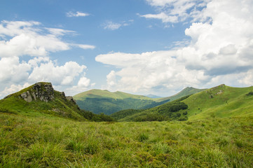 Green valley in Bieszczady Mountains Poland