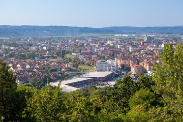 Fototapeta na wymiar Panorama city of Jagodina. Central Serbia