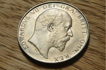 1902 King Edward VII Matte Proof Crown coin obverse