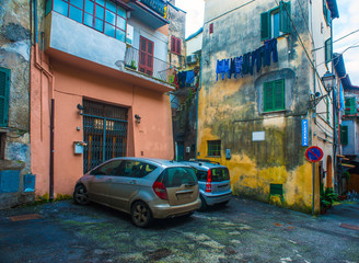 Fototapeta na wymiar Beautiful Italian street of a small old provincial town