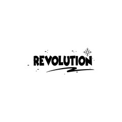 revolution lettering illustration design template