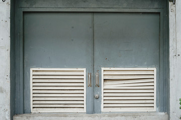 door with warehouse closeup photo