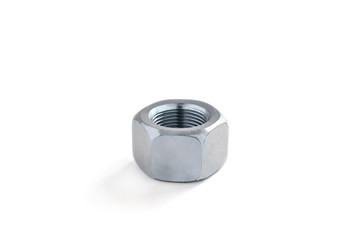 metal fastening nut on a white background