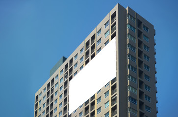 Mock up billboard on building or sky line