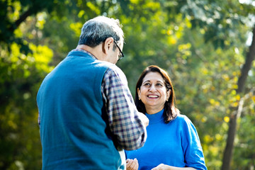 Fototapeta premium Laughing senior couple spending leisure time
