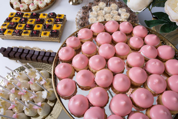 details of candy bar with fresh sweets