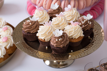 details of candy bar with fresh sweets