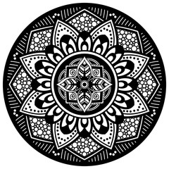 Abstract black and white line drawing, contour image for adult and older children.