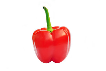 Red sweet paprika pepper isolated on white for design packaging