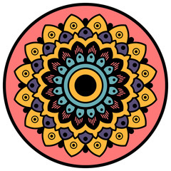 Ethnic Mandala Ornament. Arabic, Pakistan, Moroccan, Turkish, Indian, Spain motifs