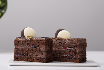 close up of conceptual sweets, on a white table