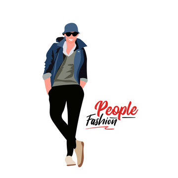 Fashion people. Style smart vector illustration.