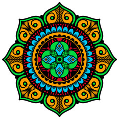 Mandala decorative ornament. Can be used for greeting card, phone case print, etc. Hand drawn background