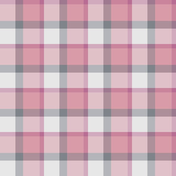 Seamless pattern in discreet grey and  light and dark pink colors for plaid, fabric, textile, clothes, tablecloth and other things. Vector image.