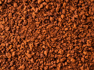 Granular instant coffee, background. The view of the top