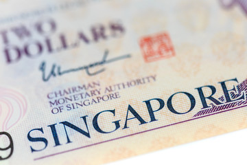 bank note singapore dollars money closeup detail view