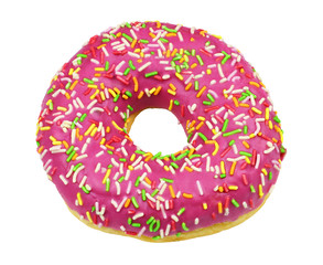 Sweet donut with pink glaze
