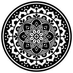 Mandala decorative ornament. Can be used for greeting card, phone case print, etc. Hand drawn background