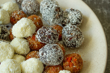 Organic candies and sweets handmade from natural dried fruits and berries