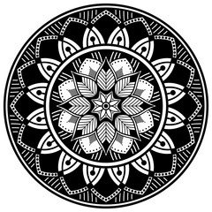 Mandala decorative ornament. Can be used for greeting card, phone case print, etc. Hand drawn background