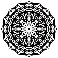 Ethnic Mandala Ornament. Arabic, Pakistan, Moroccan, Turkish, Indian, Spain motifs