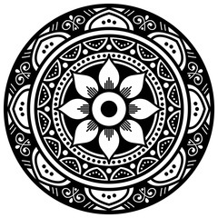 Ethnic Mandala Ornament. Arabic, Pakistan, Moroccan, Turkish, Indian, Spain motifs