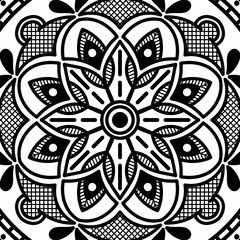 Abstract Mandala for coloring page