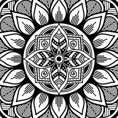 Abstract Mandala for coloring page