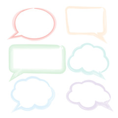 Stickers of speech bubbles vector. Cloud bubble speech for communication
