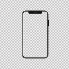 Phone in realistic design. Vector isolated illustration. Mobile phone screen mockup. Smartphone mockup design template.
