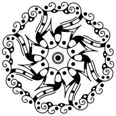 Ethnic Mandala Ornament. Arabic, Pakistan, Moroccan, Turkish, Indian, Spain motifs